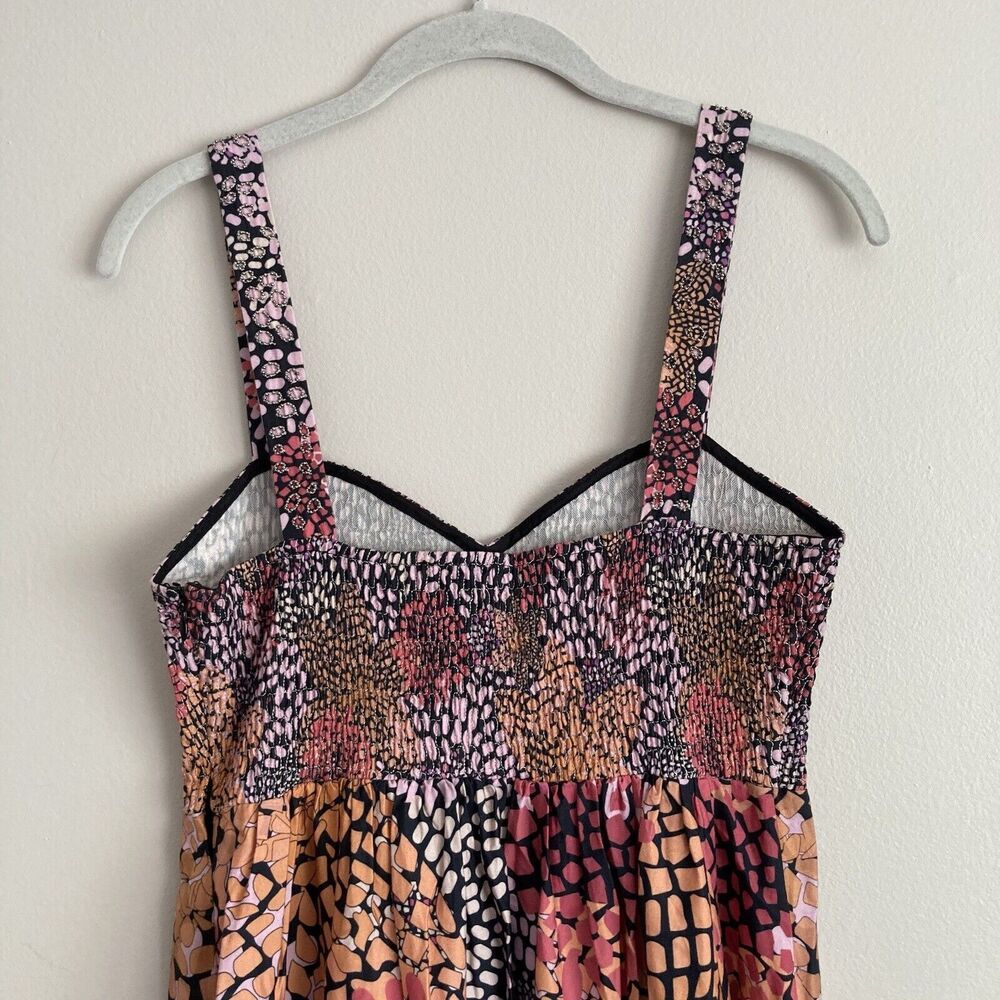 Anthropologie Geisha Designs Smocked Maxi Dress Size XS Cut Out Front - Picture 10 of 13